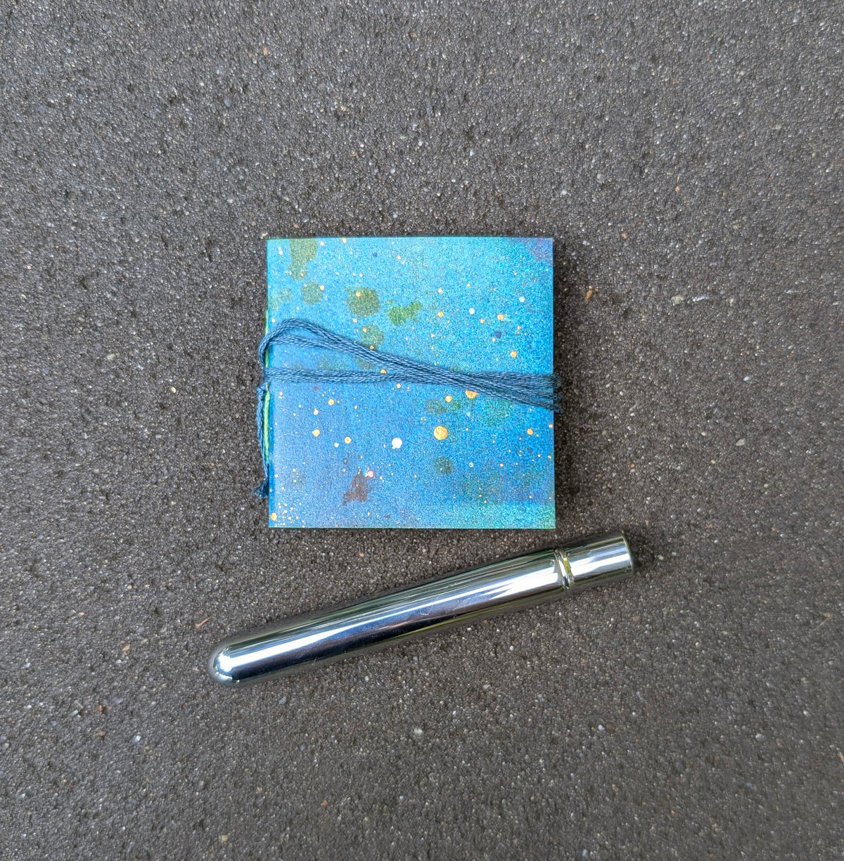 Tiny Blue Watercolor Sketchbook + Travel Brush