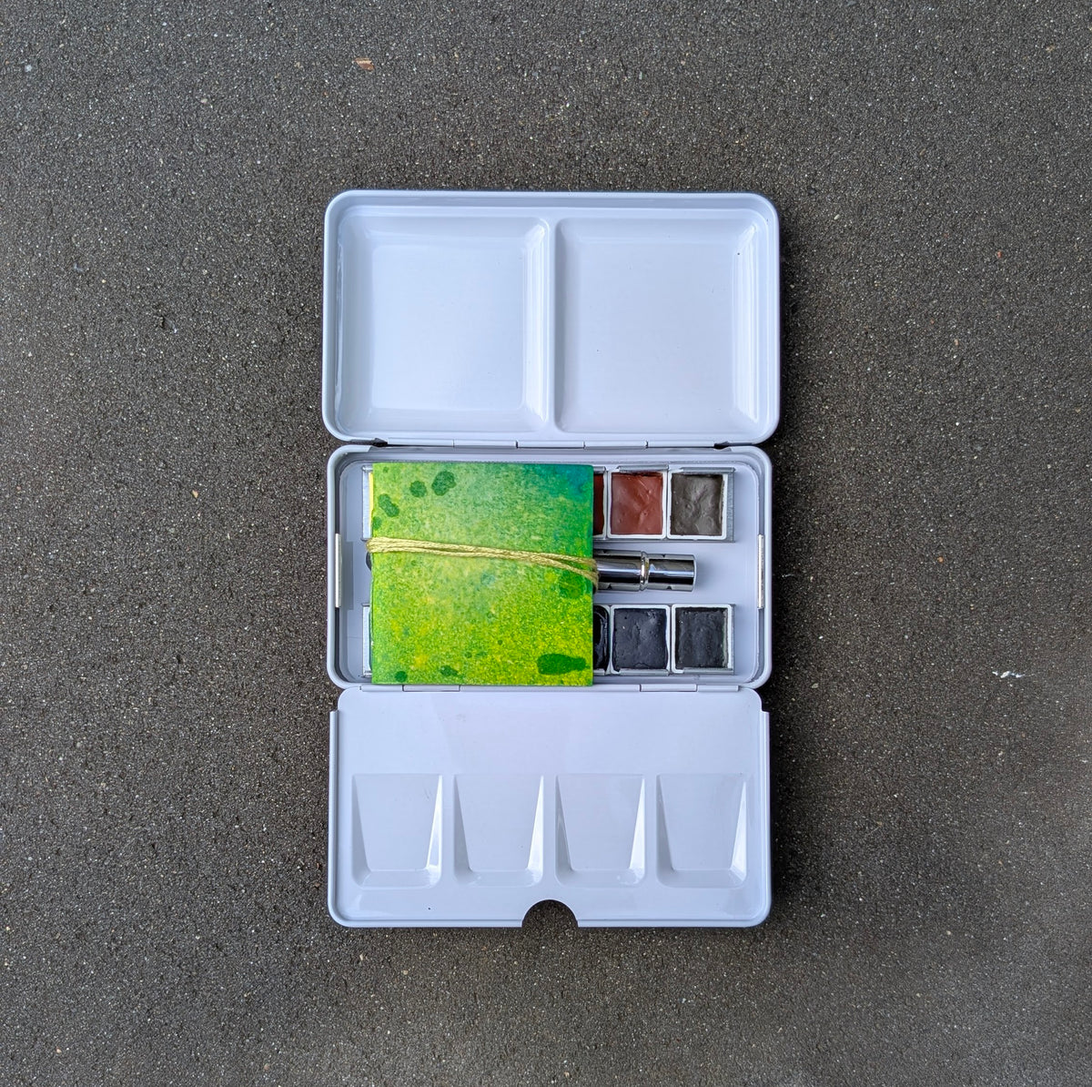 Tiny Blue Watercolor Sketchbook + Travel Brush